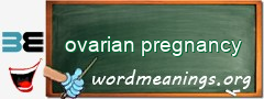 WordMeaning blackboard for ovarian pregnancy